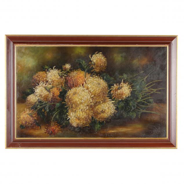 an-antique-painting-of-yellow-chrysanthemums