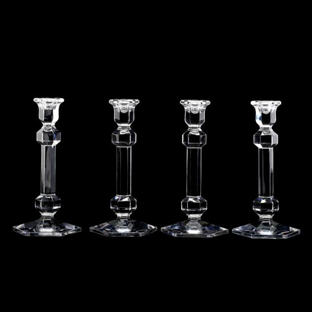 val-st-lambert-set-of-four-crystal-candlesticks