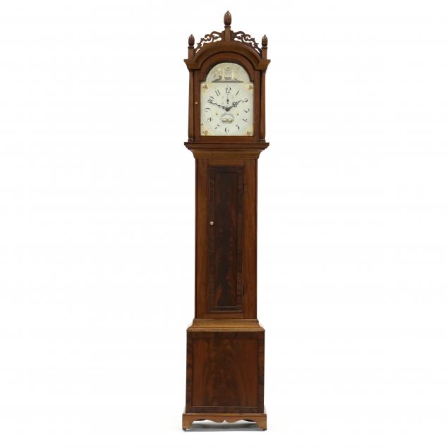 federal-mahogany-tall-case-clock-silas-hoadley