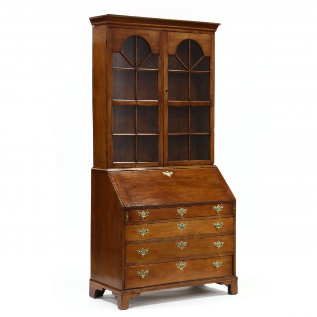 southern-chippendale-walnut-secretary-bookcase