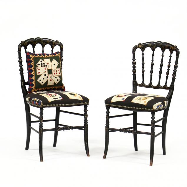 pair-of-english-painted-spindle-back-fancy-chairs