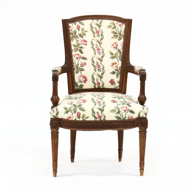 louis-xvi-style-carved-walnut-fauteuil