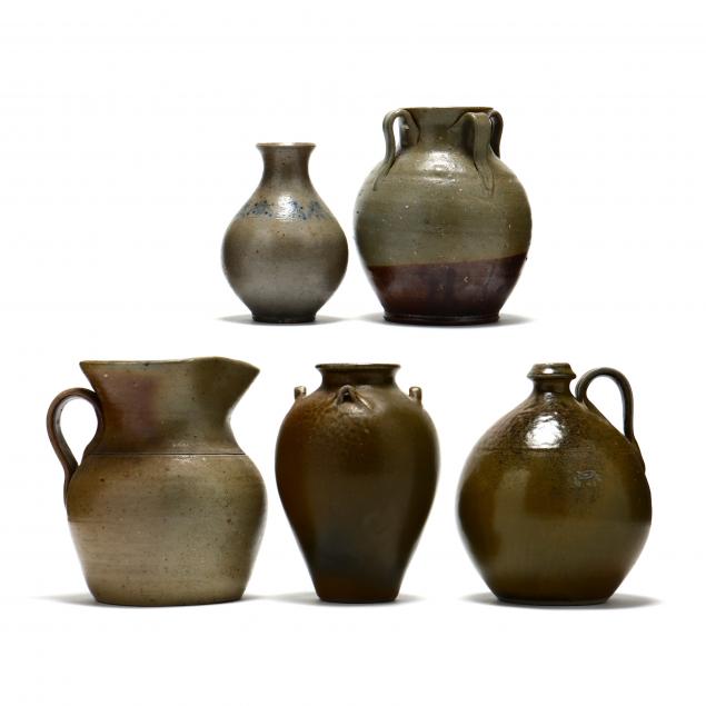 five-pieces-of-jugtown-pottery-nc