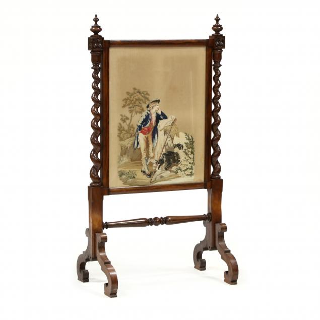 victorian-rosewood-and-needlepoint-firescreen