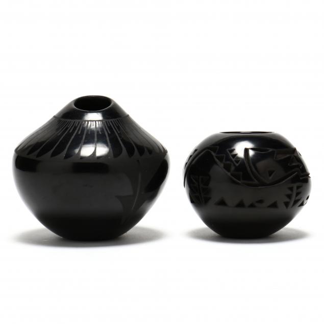 two-small-santa-clara-new-mexico-signed-blackware-jars
