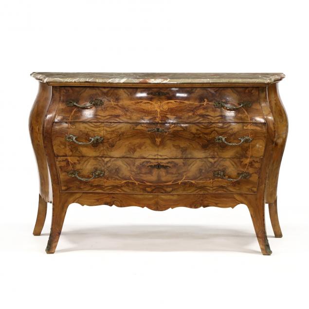 french-marble-top-and-inlaid-burl-wood-bombe-commode