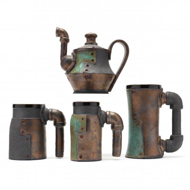 andrew-massey-nc-industrial-inspired-ceramic-teapot-and-mugs
