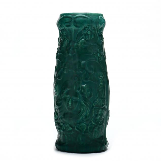 attributed-j-b-owens-aqua-verdi-line-vase