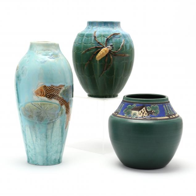 three-contemporary-art-pottery-vases-door-pottery