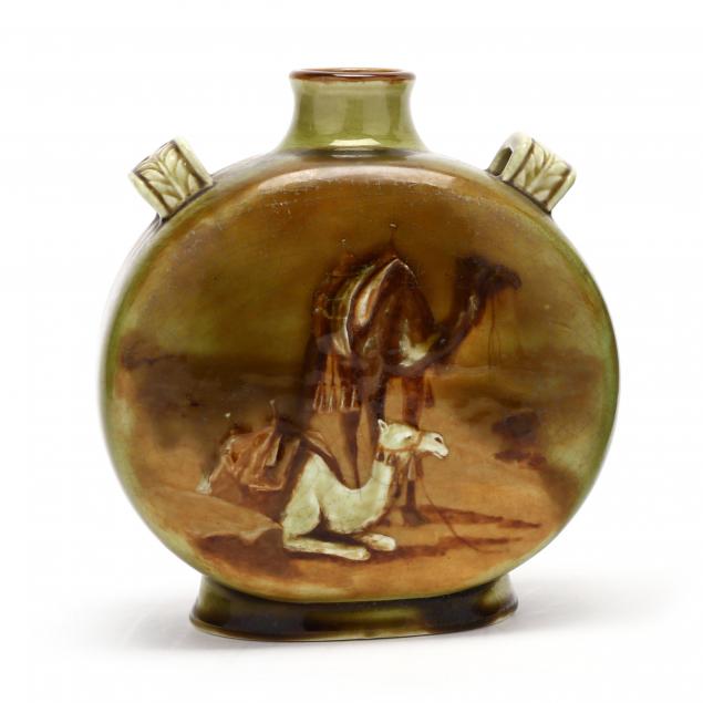 edwin-bennett-albion-ware-pottery-camel-flask
