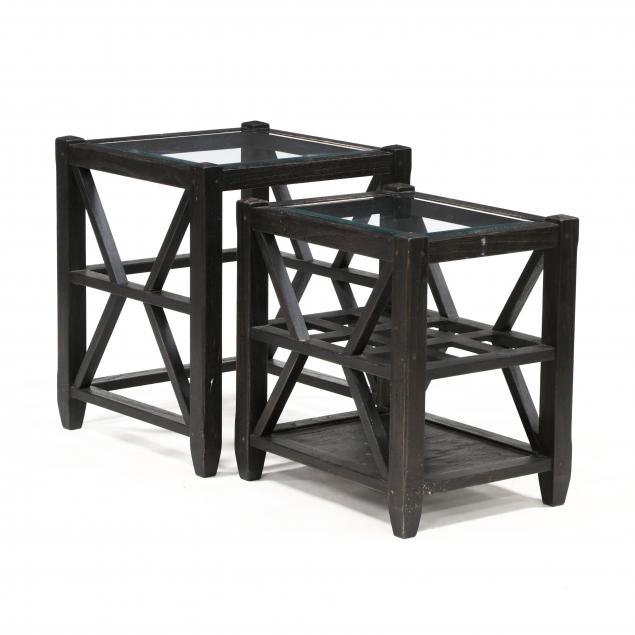 arhaus-ebonized-oak-and-glass-nesting-tables