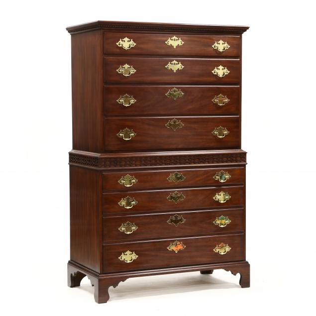 henkel-harris-spnea-chippendale-style-mahogany-chest-on-chest