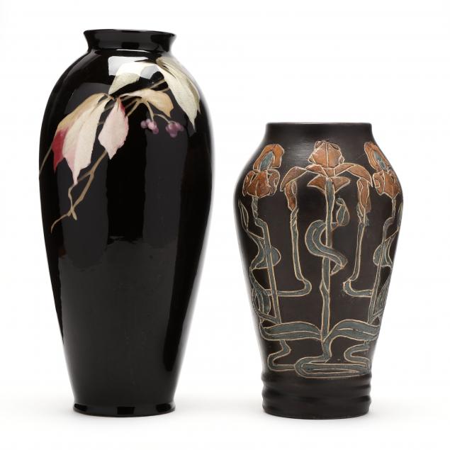 attributed-to-j-b-owens-pottery-two-vases