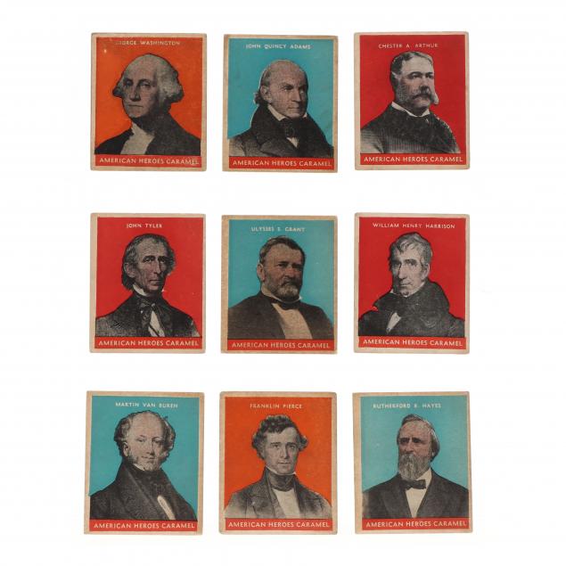 nine-cards-from-a-1932-united-states-caramel-company-presidential-promo