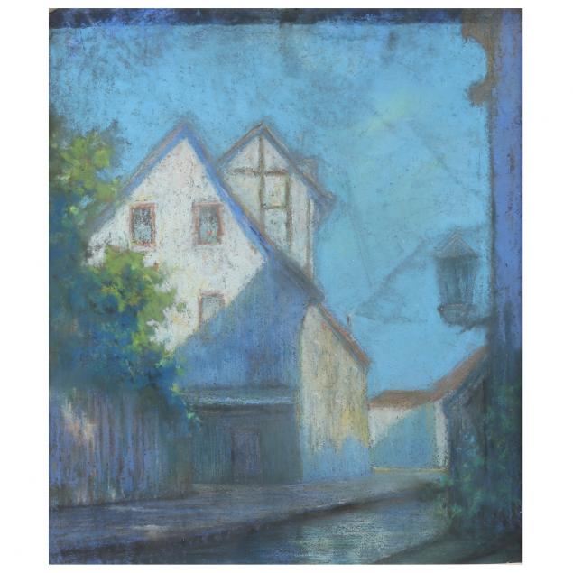 a-vintage-american-school-pastel-drawing-of-a-sunlit-cottage