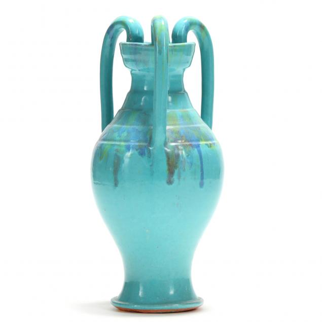 tall-three-handled-floor-vase-attributed-a-r-cole-nc