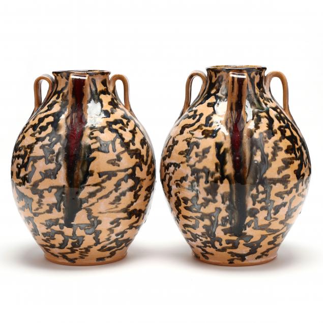 a-pair-of-four-handled-vases-billy-ray-hussey-nc