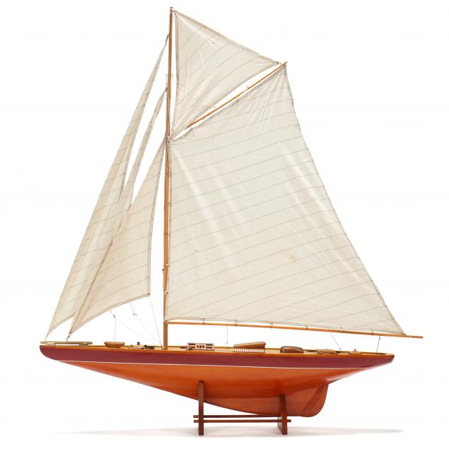 large-wooden-ship-model-of-a-gaff-rigged-cutter
