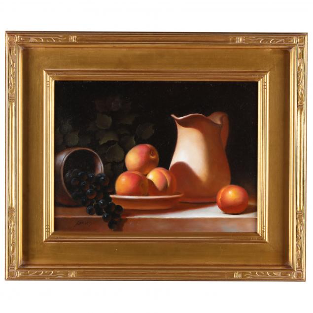 paul-abrams-american-i-pitcher-with-nectarines-bowl-with-grapes-i