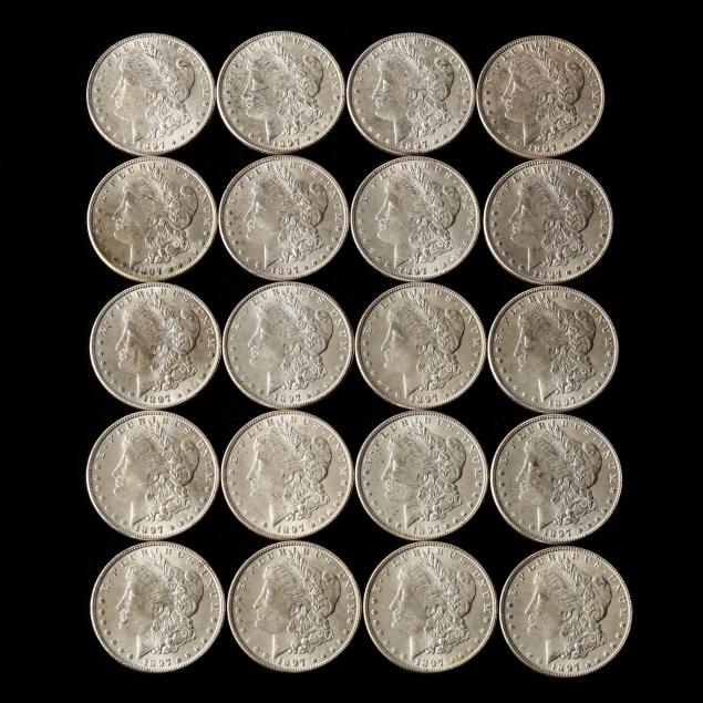 roll-of-twenty-20-uncirculated-1897-morgan-silver-dollars