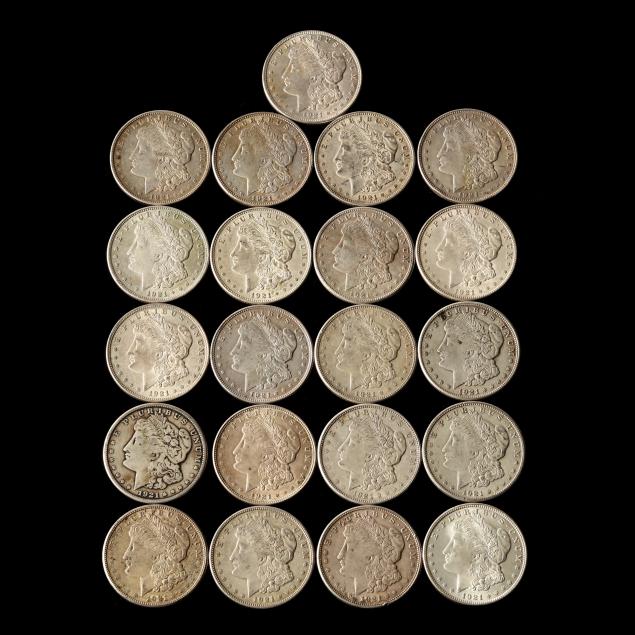 twenty-one-21-circulated-1921-dated-morgan-silver-dollars
