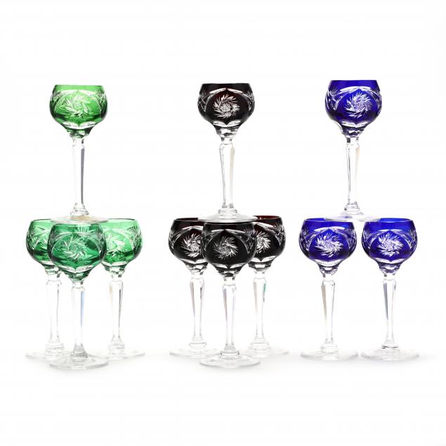 set-of-eleven-cut-to-clear-glass-cordials