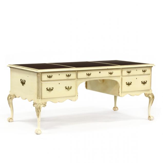 henkel-harris-chippendale-style-carved-and-painted-executive-desk