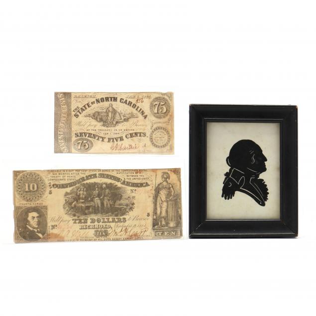 george-washington-silhouette-and-two-southern-civil-war-banknotes