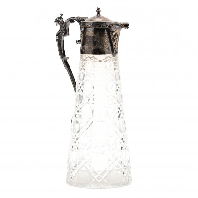 silverplate-and-cut-crystal-claret-pitcher
