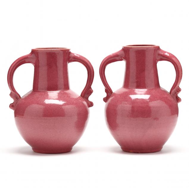 a-pair-of-two-handled-vases-attributed-c-c-cole-westmoore-area-nc