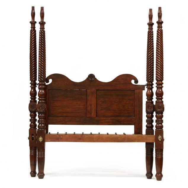 new-england-federal-carved-mahogany-tall-post-bed