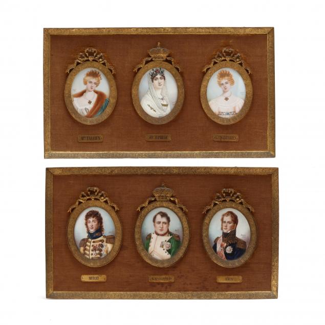 six-antique-framed-portrait-miniatures-of-french-historical-figures