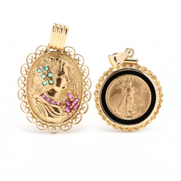 two-gold-pendants