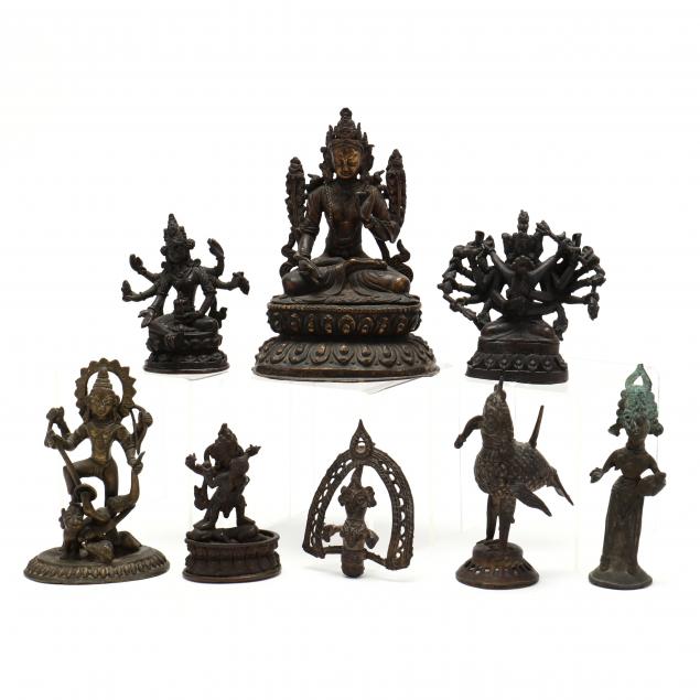 a-group-of-hindu-bronze-sculptures