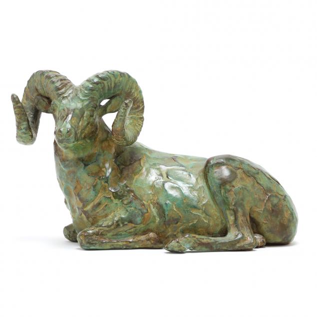 melvin-johansen-american-1915-2015-i-resting-ram-i-bronze-sculpture