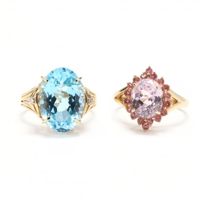 two-gold-and-gem-set-rings