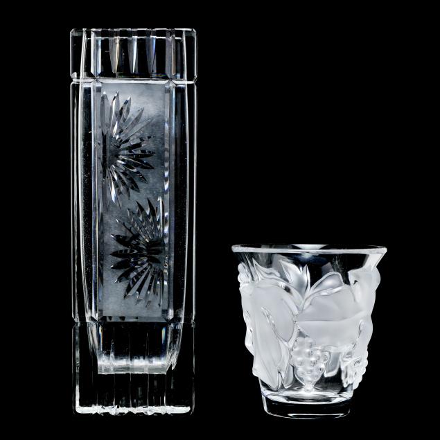 two-crystal-vases-lalique-and-dresden