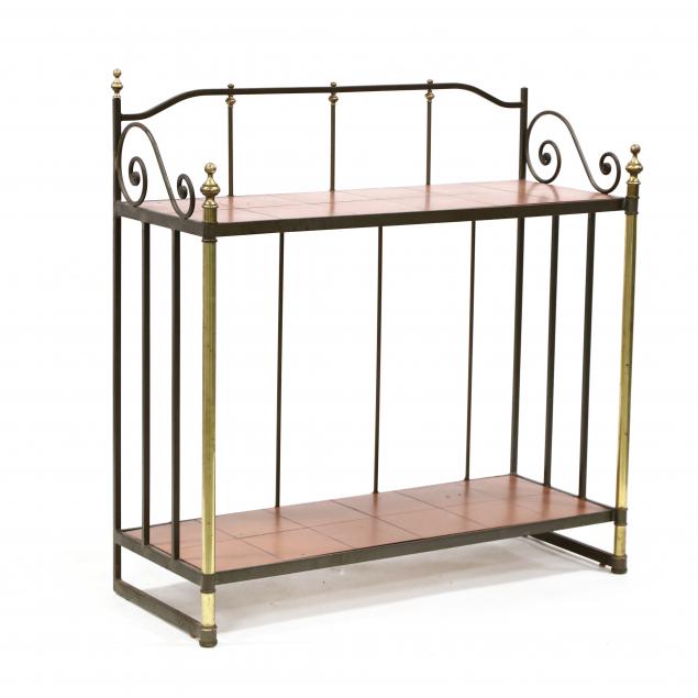 steel-and-brass-tile-top-console-table