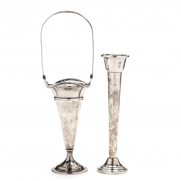 two-american-sterling-silver-bud-vases