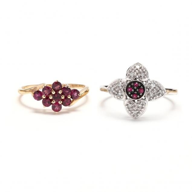 two-gold-and-gem-set-rings