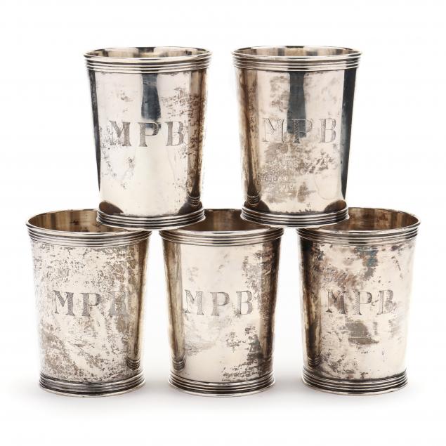 a-set-of-five-sterling-silver-mint-julep-cups