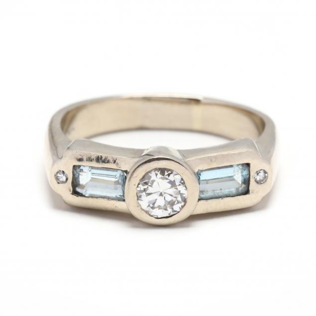 white-gold-diamond-and-gem-set-ring
