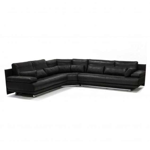rolf-benz-leather-and-polished-steel-sectional