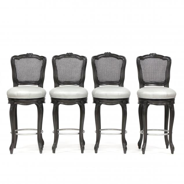 four-french-provincial-style-cane-back-barstools