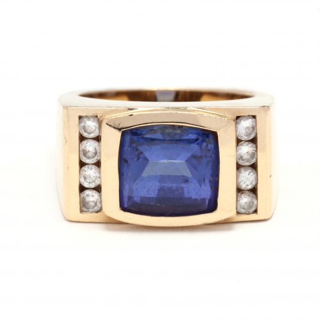 gold-tanzanite-and-diamond-ring