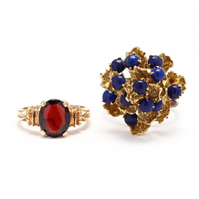 two-gold-and-gem-set-rings