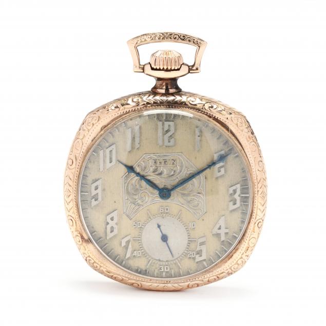 gold-open-face-pocket-watch-elgin