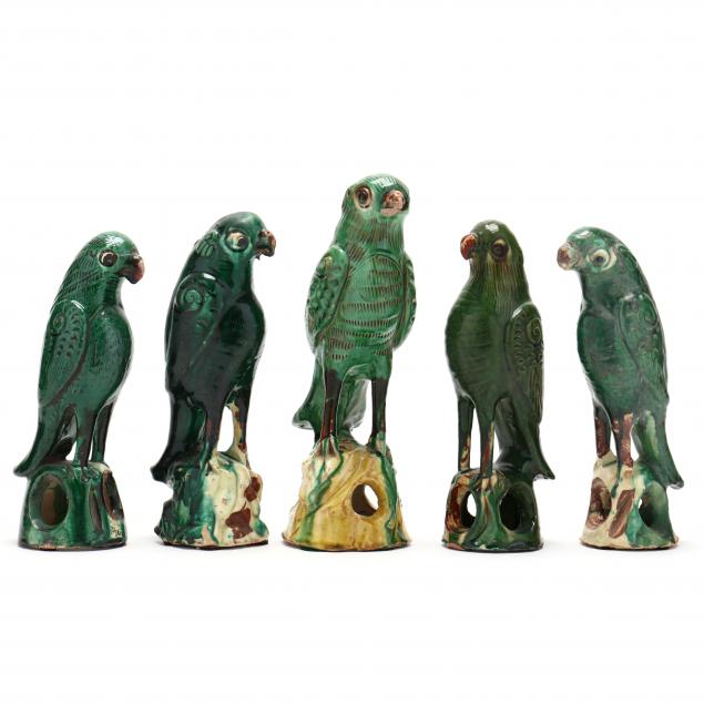 a-group-of-chinese-green-glazed-parrots