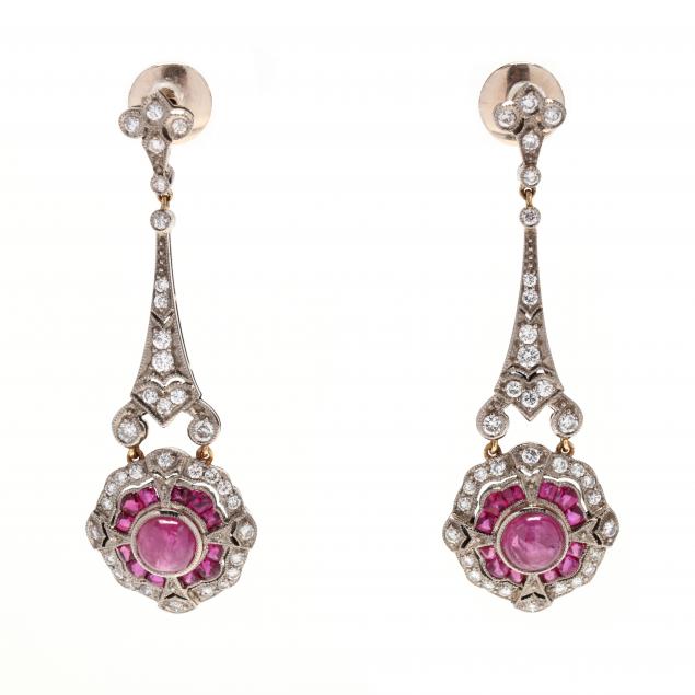 white-gold-pink-sapphire-and-diamond-earrings