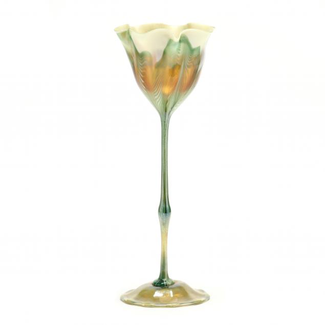 l-c-tiffany-floriform-pulled-feather-glass-vase